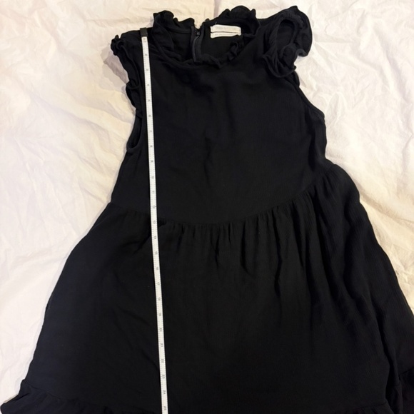 Urban Outfitters dress S, ruffle, black, rayon, pockets, sleeveless, lined - Picture 2 of 13